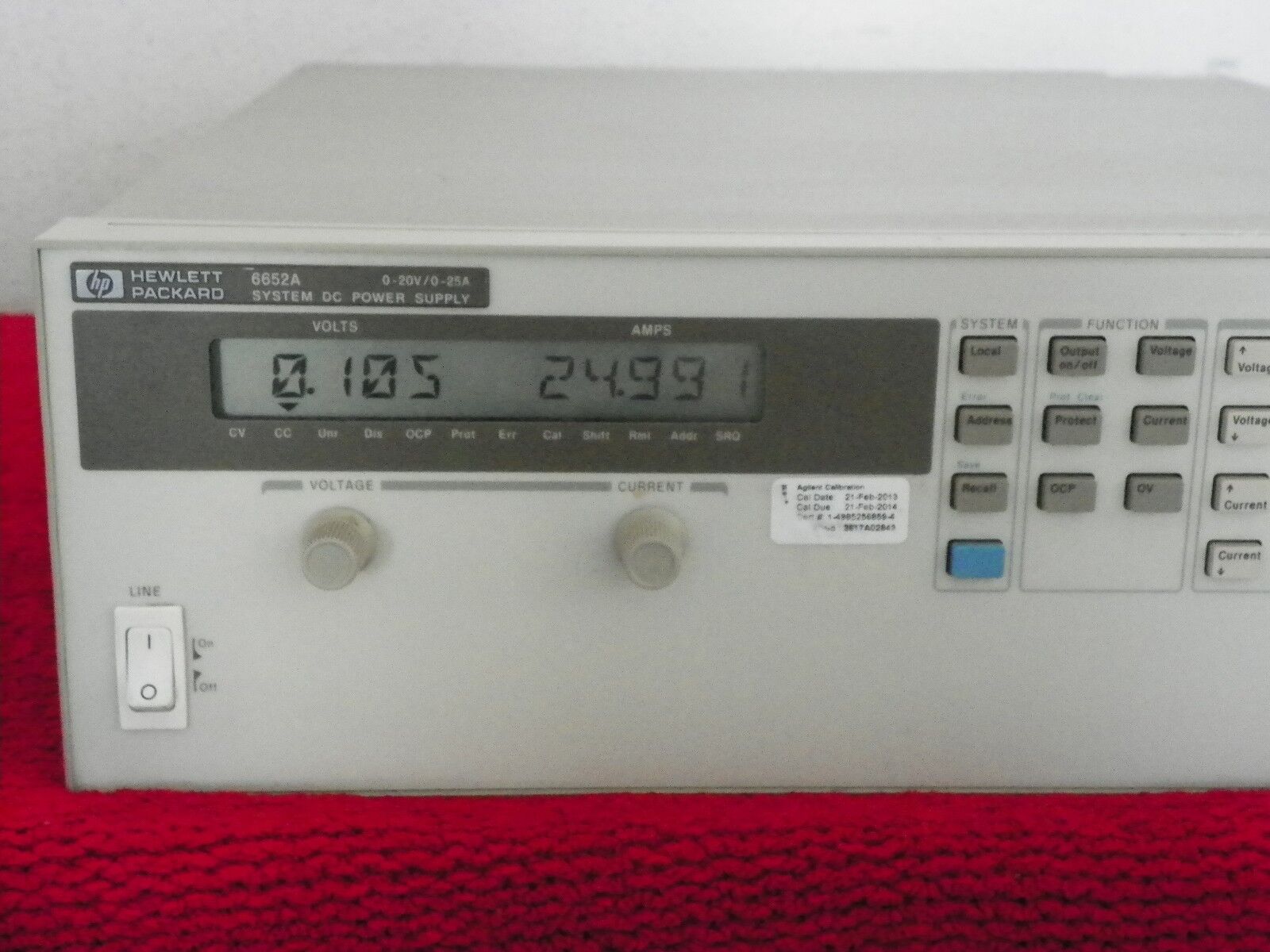 Agilent HP 6652A 0-20V/0-25A System DC Power Supply (no LOC/REM switch) Opt. S51 Agilent HP 6652A 0-20V/0-25A System DC Power Supply (no LOC/REM switch) Opt. S51